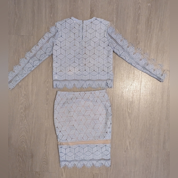 Endless Rose Light Blue Lace Skirt & Shirt Set Size Small VGUC! - Picture 11 of 11